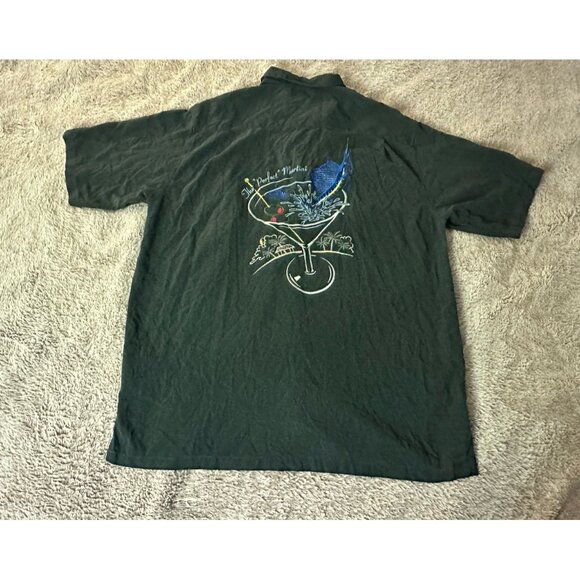 Columbia "The Perfect Martini" 100% Silk Short Sleeve Button Down Shirt Size XL - Picture 14 of 16